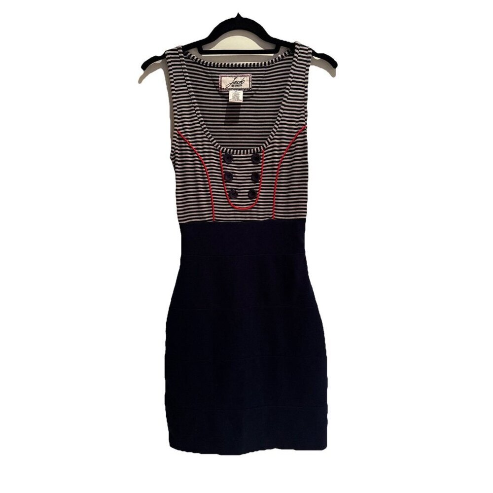 Jack BB Dakota ,Yacht Party Dress Women's Size XS Nautical,bodycon, sailer, boa